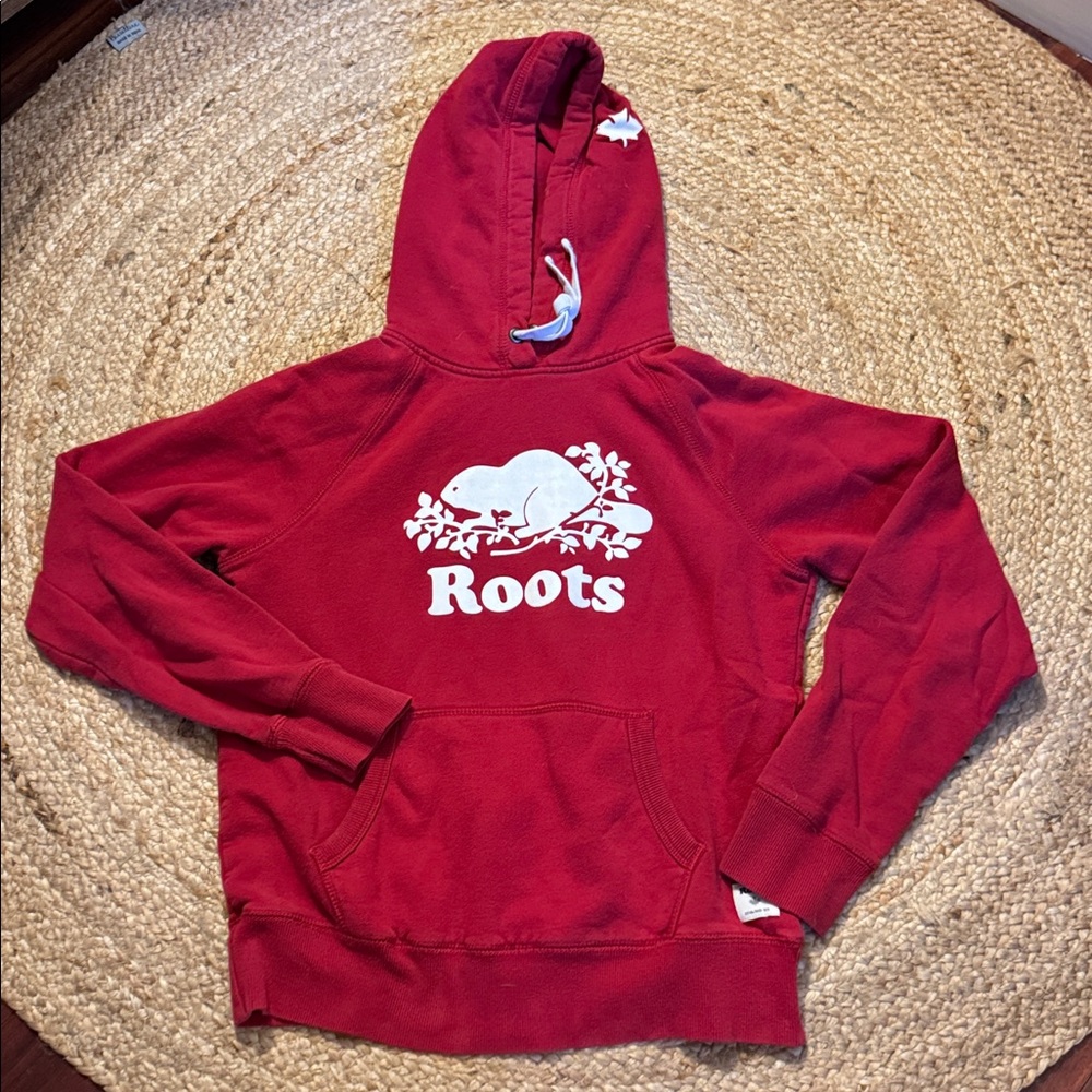 Roots Scarlet Hoodie with Ivory Logo